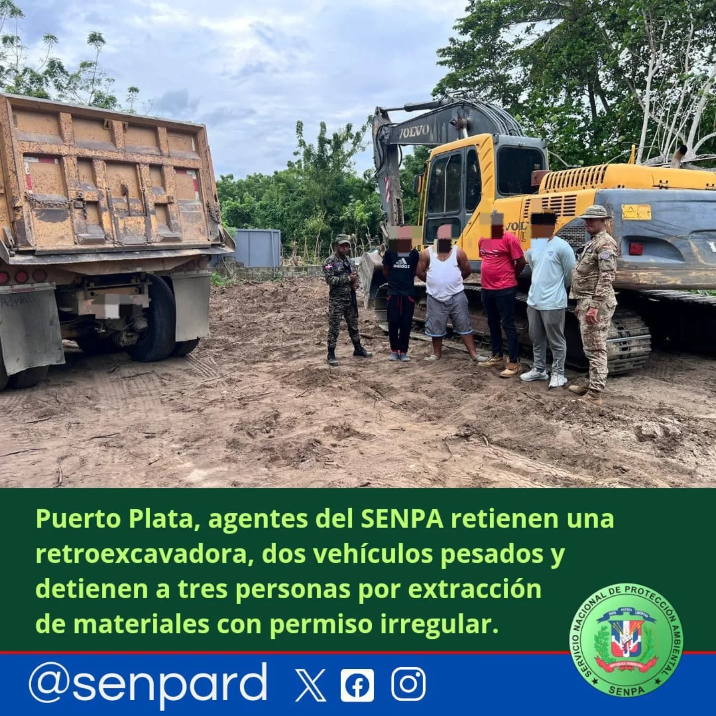 Miembros del SENPA suspenden una excavación en progreso en el sector Camino del Sol