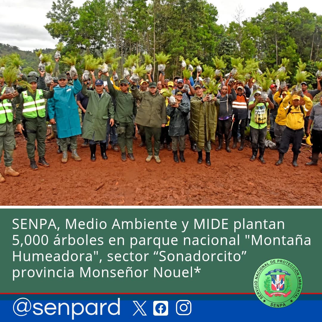 SENPA, Medio Ambiente y MIDE plantan 5,000 árboles en el parque nacional montaña humeadora, sector “Sonadorcito” provincia Monseñor Nouel